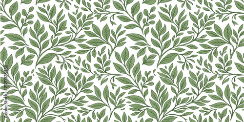 Elegant botanical leaf branch pattern design
