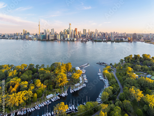 Photography Toronto waterfront skyline from the island lagoon