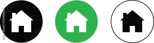 Web home vector icon set, House silhouette symbol