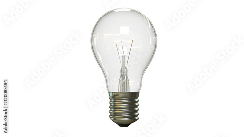 Fotografía Glowing vintage light bulb on transparent background with real glass refraction