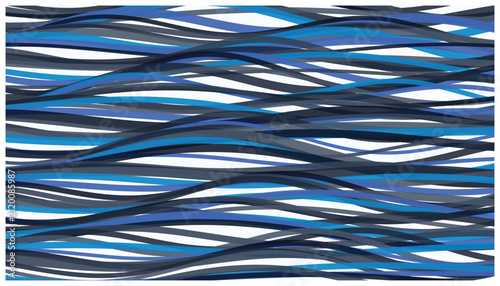 Obraz na płótnie Graphic background with layered undulating blue and grey waves.