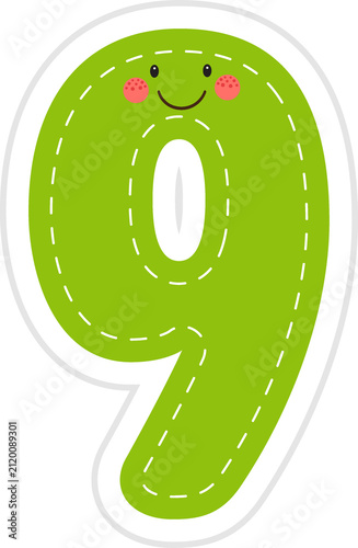 Cute Kawaii Number Tracing Worksheets with Smiling Numbers for Preschool Learning PNG 