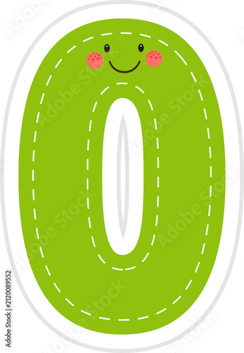 Cute Kawaii Number Tracing Worksheets with Smiling Numbers for Preschool Learning PNG 