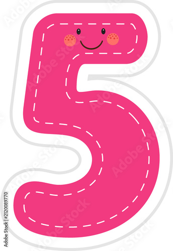 Cute Kawaii Number Tracing Worksheets with Smiling Numbers for Preschool Learning PNG 