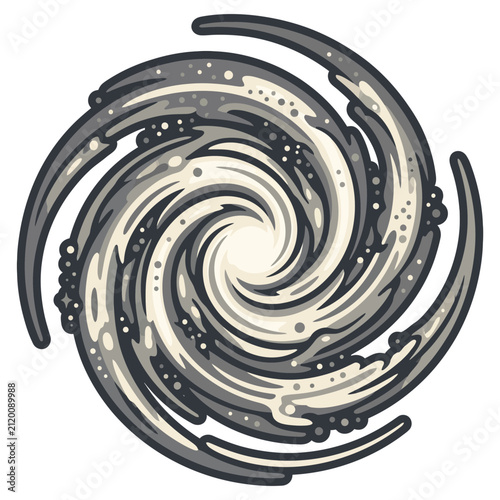 Spiral Galaxy Bold Outline Creative Visual Great for Commercial Projects