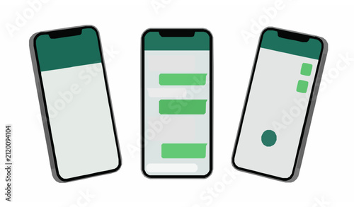 WhatsApp style smartphone chat and voice messaging interface vector illustration