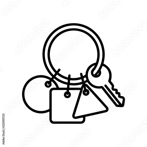 Black line art house keys.