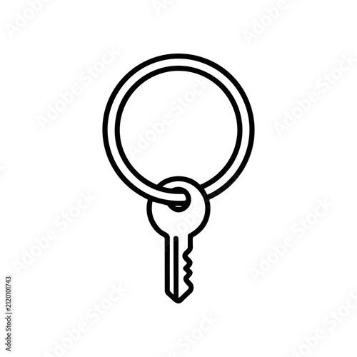 A single metal house key.