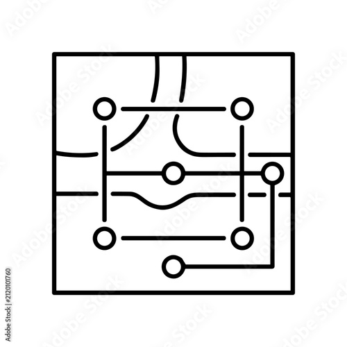 Electronic circuit board design layout.