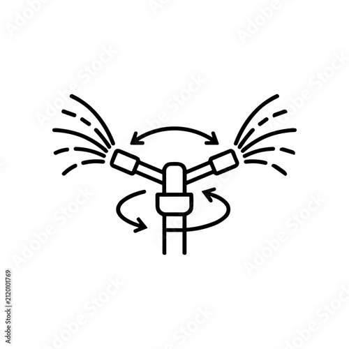 Irrigation sprinkler head rotating watering system.