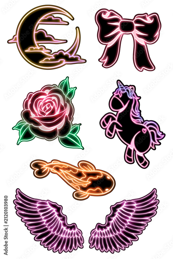 Fototapeta premium Cute fairytale sticker collection design resources