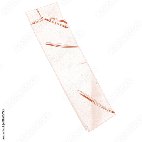Soft Peach Long Washi Tape with Multiple Creases on White Background