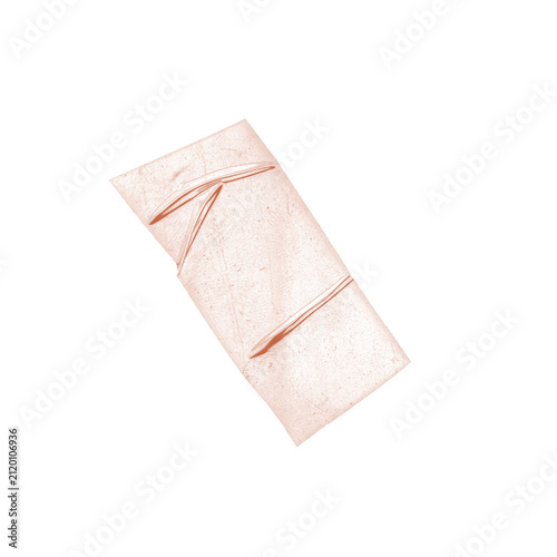 Soft Peach Folded Washi Tape Piece on White Background