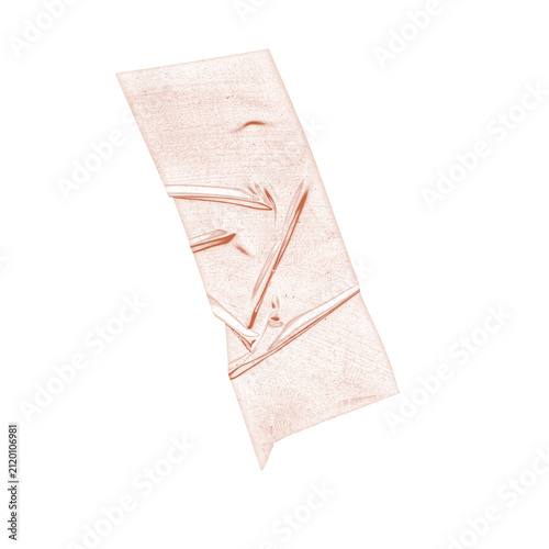 Soft Peach Diagonal Washi Tape with Folds on White Background