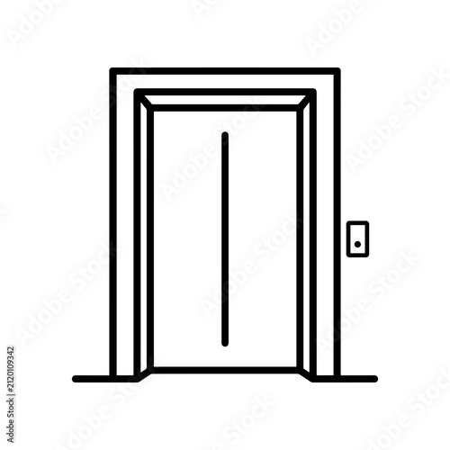 Simple line drawing of a door.