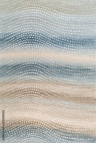 Soft wavy watercolor dotted pattern in muted blue and beige for calming background wallpaper and fabric design
