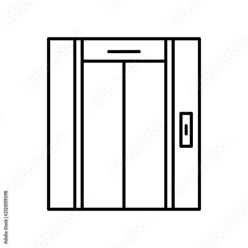 Elevator Door Interior Closeup View.