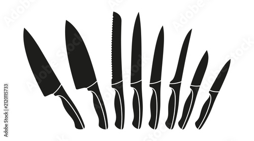 ModernKnivesSetFlatDesignBusinessTeamworkConcept.