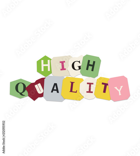 High quality word sign made of colorful paper scraps