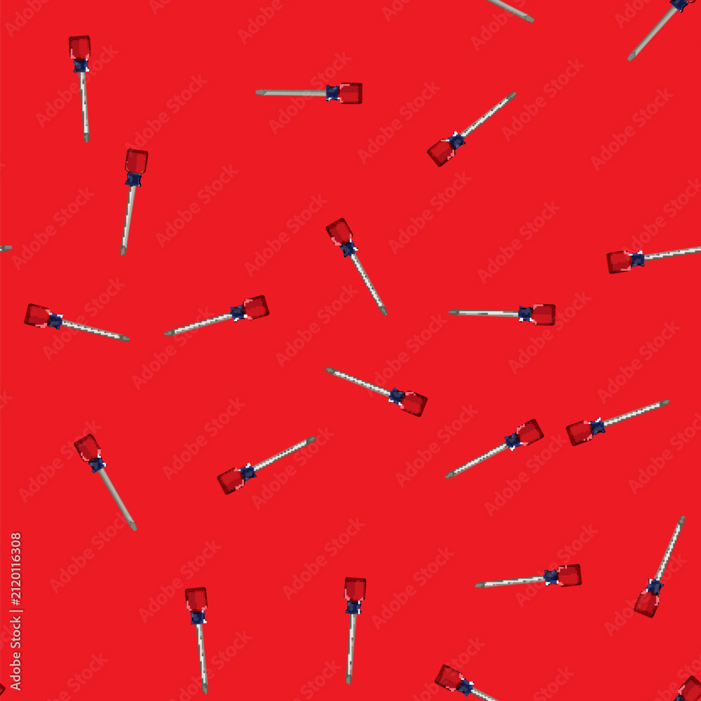 Obraz premium seamless pattern construction screwdriver tool cartoon. construction screwdriver tool sign vector