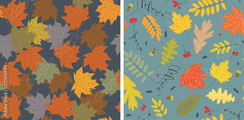 seamless texture of autumn leaves
