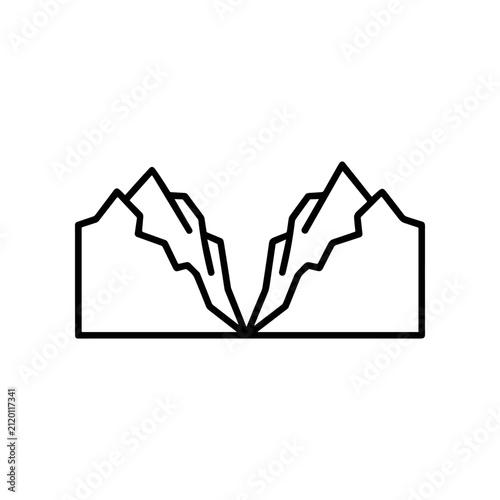 Bild auf Leinwand Simple Line Art Mountain Peaks Icon.