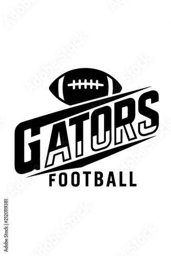 Title: Gators Football Team Logo Black and White Sports Vector Design