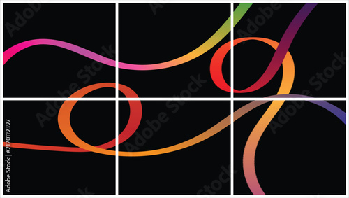 Vibrant abstract flowing gradient lines create a dynamic modern artistic background design pattern illustration