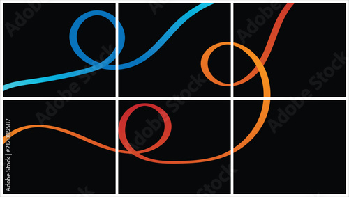 Dynamic abstract wavy lines with vibrant colorful gradients creating a modern graphic design element