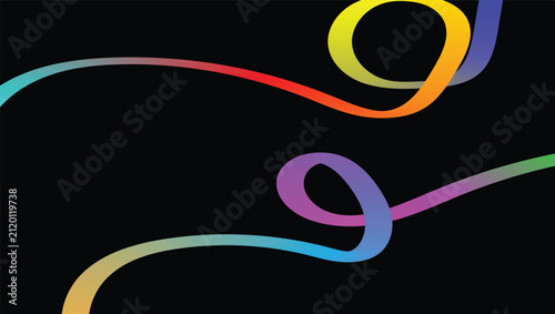 Abstract colorful flowing lines background design with gradient hues creating a dynamic vibrant pattern on a dark backdrop