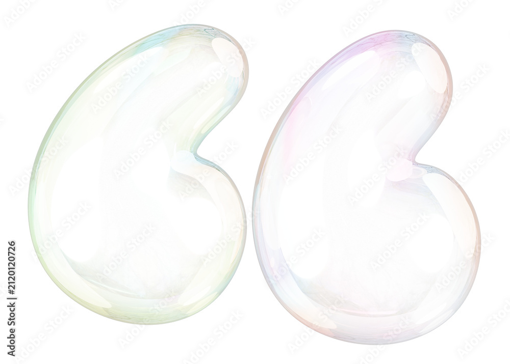 Fototapeta premium Quotation mark png sticker, 3D transparent holographic bubble