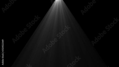 Dramatic white spotlight beam overlay on black background, for cinematic effects, ray of light