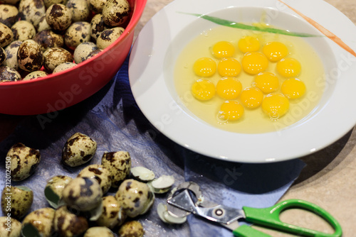 The process of preparing quail eggs for a children who is allergic to chicken eggs