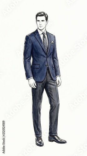 Businessman in Formal Suit Wearing Stylish Attire