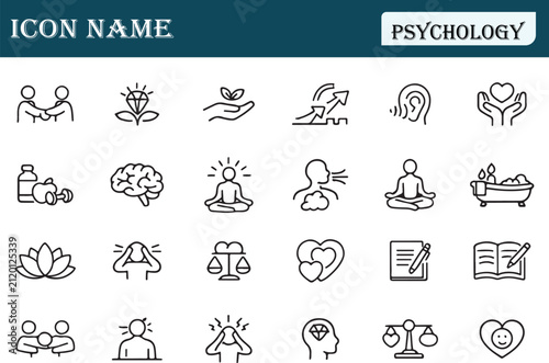 Psychology and Therapy Line Icons