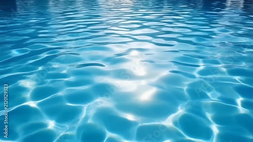 Blue Swimming Pool Water with Sparkling Sunlight Reflections