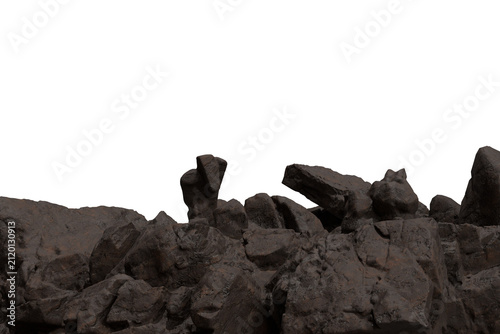 фотографія dark rock formation presenting a weathered and uneven texture