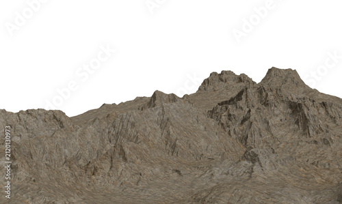Rugged Rocky Mountain Landscape Isolated