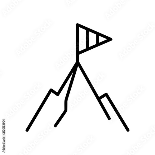 Bild auf Leinwand Simple Line Drawing of Mountain Peak.