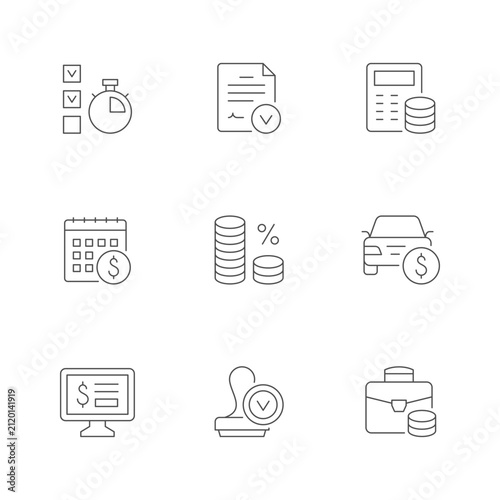 Set line icons of loan