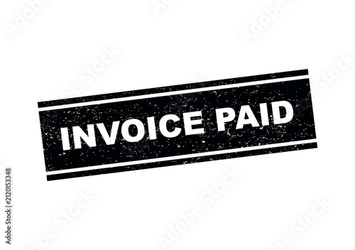 Black grunge rubber stamp design with the text invoice paid for business office isolated on transparent background