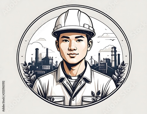 Portrait of a young male engineer in uniform.