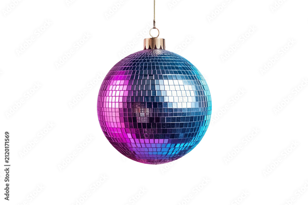 Fototapeta premium Purple blue mirrored disco ball ornament