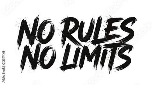 Obraz na plátne Bold Brushstroke Text: No Rules No Limits
