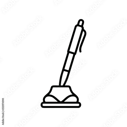 Black and white vacuum cleaner icon.