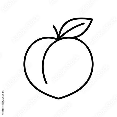 Simple line drawing of a peach.