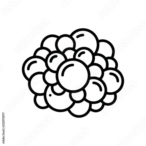 Cluster of many round bubbles.