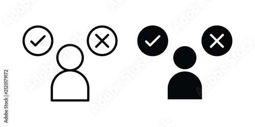 Фотография Decision making icon editable design set
