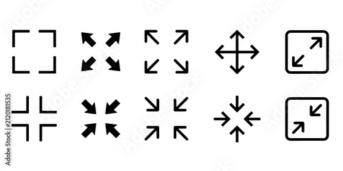 Foto Full screen vector black icons