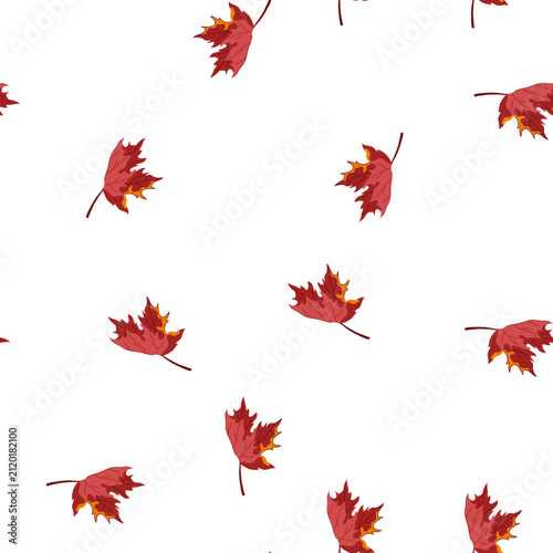 pattern flag maple leaf cartoon. red foliage, ground yellow, wave outline flag maple leaf sign. seamless symbol vector illustration